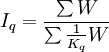 I_q=frac{sum W}{sumfrac{1}{K_q}W}